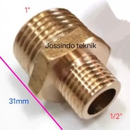 PERLENGKAPAN PERKAKAS DOUBLE NEPEL KUNINGAN 1/2" X 1"