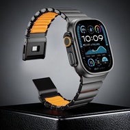 Titanium Band for iWatch Ultra 3 49mm Series 11 10 46mm 45 44mm Rubber Watchband Luxury Magnetic Str