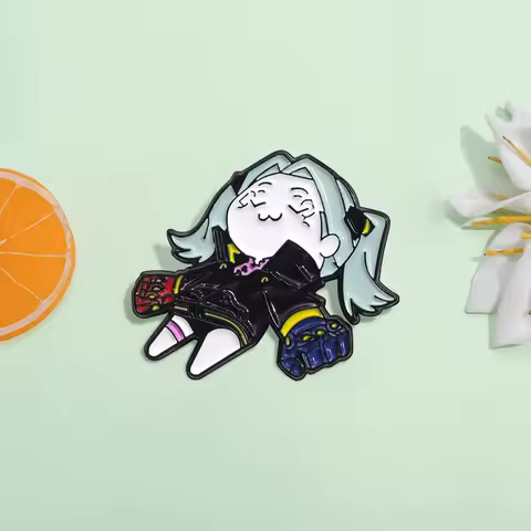Cyberpunk Game Enamel Pin Rebecca Sleep Cartoon Anime Punk Collect Brooch Lapel Backpack Badge Party