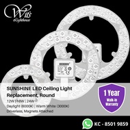 LED Ceiling Light Replacement LED Module Magnetic Module LED Light LED Replacement (12W/18W/24W; Daylight/Warm White)