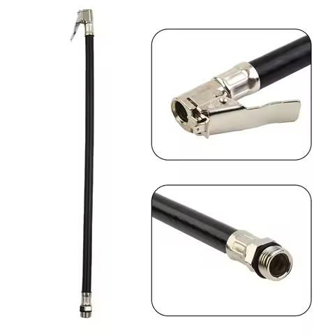 Air Tyre Inflator Hose Pressure Auto Rustproof Pump Gauge Hose Connector Automotive Tools Flexible T