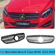 Front Bumper Grill Upgrade Black/ Silver GT Style For Mercedes-Benz B-Class W246 2015-2019 B180 B200