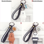 [Ready Wonderfulbuying] we bare bears keyrings ice bear key chain lanyard bag pendants ornaments collect