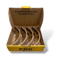 BRAKE SHOE SET 4-PCS NEW ORIGINAL FBK FK-6655 FK6655 MADE IN MALAYSIA FOR MITSUBISHI CANTER TRUCK LO