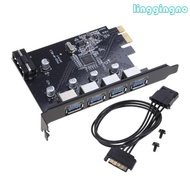 RR 4Port USB3 0 PCI-E Expansion Card 5V 0 9A USB3 0 Power Supply Energy Saving