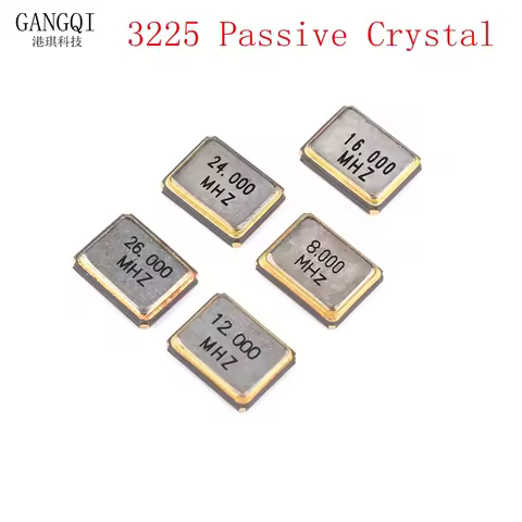 10PCS 3225 SMD passive quartz crystal oscillator 8Mhz 10Mhz 12Mhz 16Mhz 20Mhz 24Mhz 26Mhz 30Mhz 32Mh