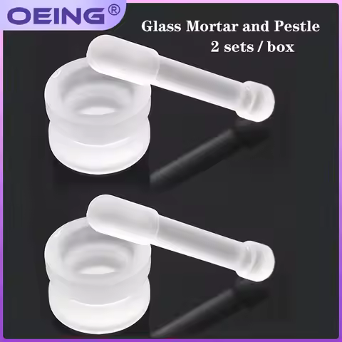 Mortar and Pestle Set Glass Pills Crusher Mortar Grinding Bowls Non-Slip Kitchen Gadgets for Powders