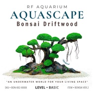 RF Aquarium Bonsai Driftwood Tree Ver.2 Aquascape Hardscape Ready Setup Fish Tank Decor (20-40cm)
