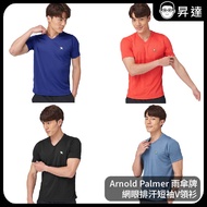[Arnold Palmer Umbrella Brand] Mesh Wicking Short-Sleeved V-Neck Shirt Black Orange Blue Zhang Men's