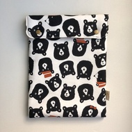 平板扣子收納包//  iPad收納包 (黑熊系列)