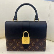 LV locky BB黑拼老花鎖頭手提單肩斜挎包 98新 時尚百搭 芯片款