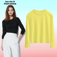 COD BAJU KAOS SLIM FIT LENGAN PANJANG T SHIRT SLIM FIT LONG SLEEVE BAJU KAOS WANITA LENGAN PANJANG