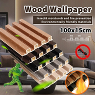 WPC Wood Wallpaper Sticker Waterproof Grille Design Ecological Board Fluted Wall Panel