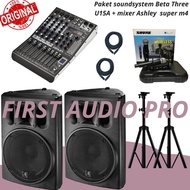 terlaris Paket 8 soundsystem Beta Three U15A + mixer Ashley super m4
