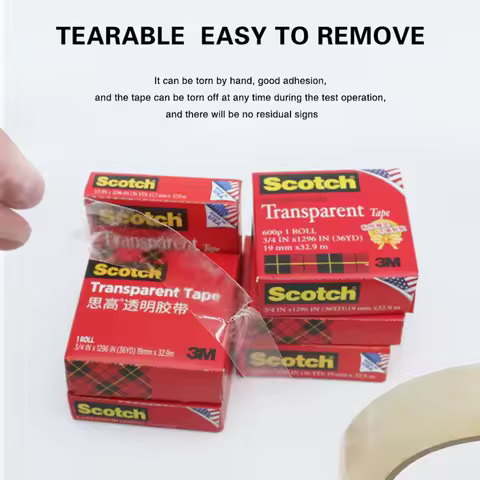 3M Scotch 600 Invisible Adhesive Magic Tape Hand Tear Test Ink Adhesion No Trace Transparent 32.9m S