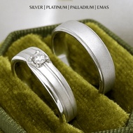 SAN950 C93 Couple Wedding Ring - 950 Silver Palladium Platinum | Custom Handmade EngagementRing