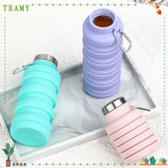 TEAMY Collapsible Water Bottle, 17oz Silicone Foldable Water Bottle, Portable Lightweight BPA Free W