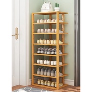HY-16💞No Space Occupied Small Bamboo Shoe Rack Entry Narrow Simple Door Ultra Narrow Wooden Multi-Layer Bamboo Shoe Rack