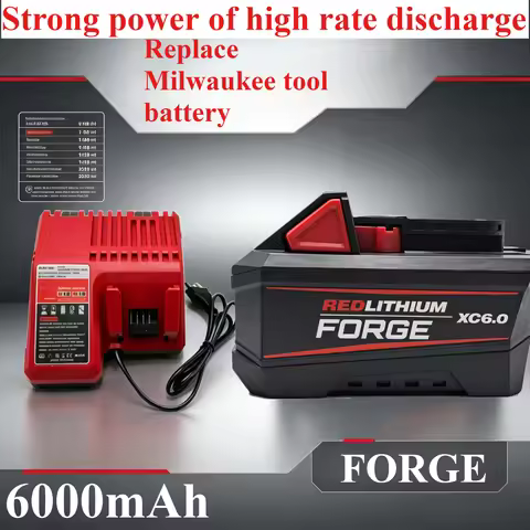 100% New Original Replace Milwaukee M18 18V 6.0Ah High Output Li-ion Rechargeable Battery for Milwau