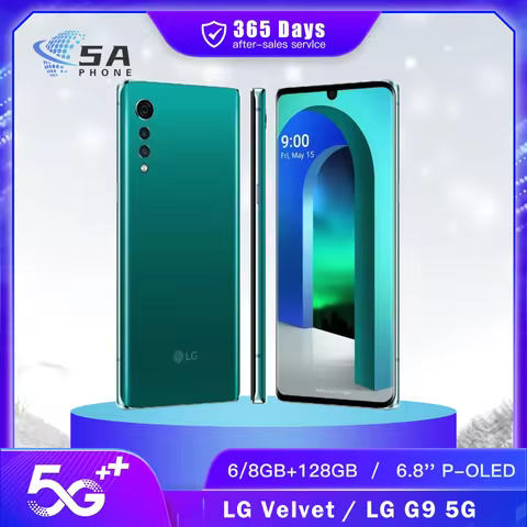 Original LG G9 VELVET G900EM G900VM G900UM G900TM G900AM G900N 5G Mobile Phone NFC 6/8GB+128GB 48MP+