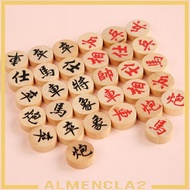 [Almencla2] 32 Pieces Chinese Chess Pieces,Wooden Chess Pieces,Chinese Chess Supplies,Wood