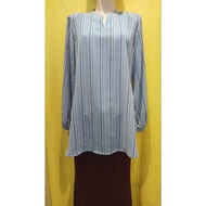 Blouse Nona Stripe Pattern Cotton Moscrepe Size 40-48 (3832)