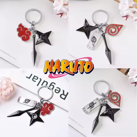 Anime Naruto Metal Keychain Uchiha Itachi Akatsuki Sharingan Cartoon Backpack Holder Chain Ring Toys