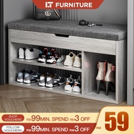 Shoe Cabinet with Cushion Sofa Shoe Rack Modern Shoes Storage Cabinet With Stool Rak Kasut Large Cap