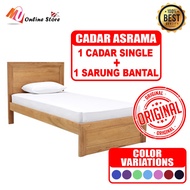 MU SET CADAR ASRAMA BUJANG DAN SARUNG BANTAL / SINGLE FITTED BEDSHEET / CADAR PLAIN SINGLE SIZE / PL