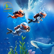 ►ﺴ LONTIME Resin Aquarium Decoration Floating Pendant Aquarium Accessories Fish Tank Decoration Diver/Multicolor