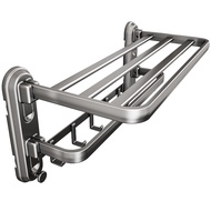 Gun Gray Suction Cup Towel Rack Toilet Perforation-Free Wall-Mounted Bath Towel Rack Hanging Rod Bat