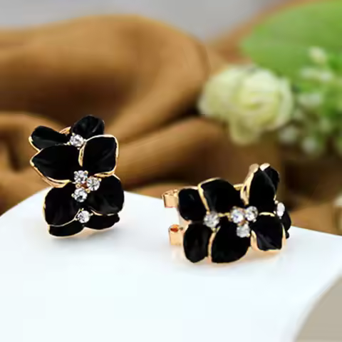 Korea Fashion Lovely Rose Earrings Gardenia Earrings Women's Jewelry