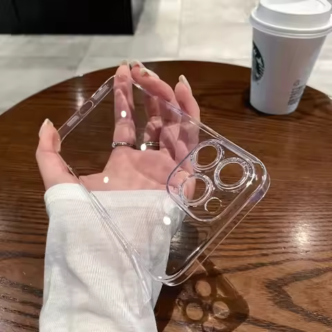 Clear Phone Case For iPhone 11 12 13 14 15 16 17 Pro Max Case Silicone Soft Cover For iPhone 15 16 P
