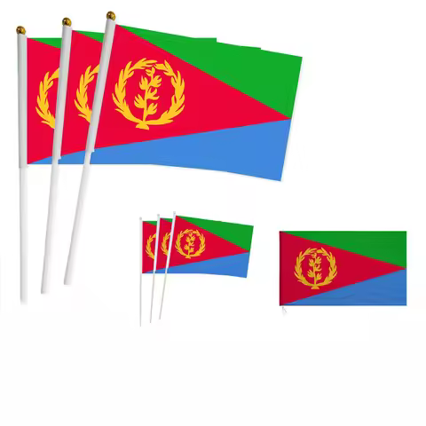 Z-ONE FLAG Eritrea Hand Flag 14*21cm Eritrea Eritrean National Flag Small Hand Held Waving Flag Indo