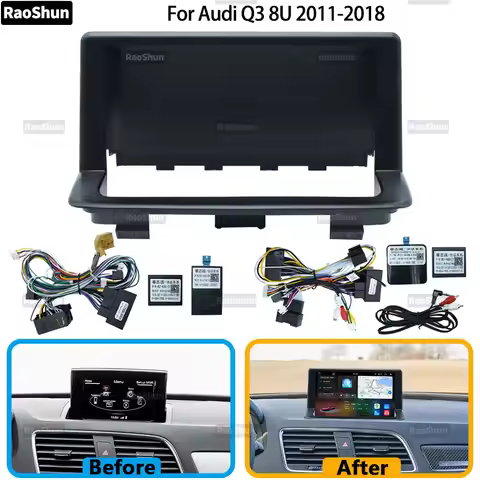 Car Android Radio 9 Inch Large Screen Navigation Fascia Frame For Audi Q3 8U 2011-2018 Wiring Harnes