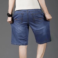 SGLink Summer Thin Denim Shorts Men's Five-point Loose Straight Middle Pants Plus Size Stretch Fat G