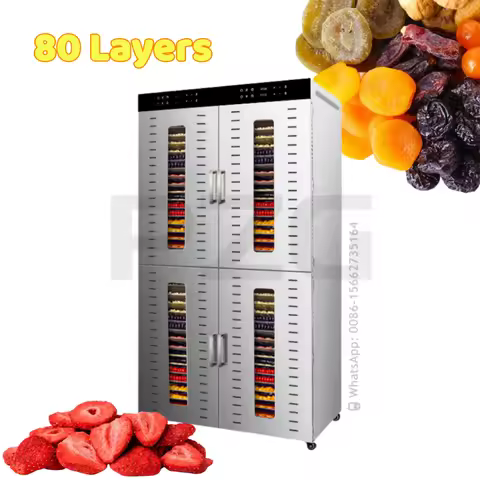 Commercial Industrial Fruit And Food Dryer 32 48 80 96 Trays Stainless Steel Fruit Vegetable Meat Dr