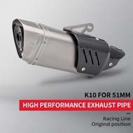 Motorcycle exhaust size 51 mm. Universal type with DB killer for R3 R25 Z400 Z900 MT07 MT09 ninja650