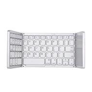 B033 ULTRA LIGHT MINI BLUETOOTH FOLDING KEYBOARD TOUCHPAD (WHITE)