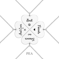 PEA 4PCS Heart Puzzle Friendship Best Friend Stainless Steel Necklace