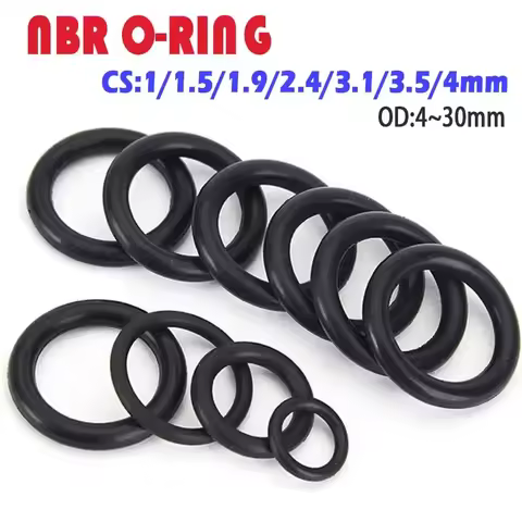 Nitrile Rubber O-Rings CS1mm~4mm OD4mm~30mm Oil and Wear Oring Metric Sealing NBR Gasket Automotive 
