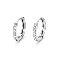 S999 Pure Silver Diamond-Studded Tassel Ear Buckle Small Ear Bone Buckle Ear Piercing Earring Style 