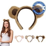 Cute Plush Bear Ears Headband Cartoon Face Wash Hairpin Accessories Fashion Girl J4h9