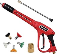 Pressure Washer Gun with Replacement Extension Wand, Upgraded Power Washer Gun with 5 Spray Nozzle T