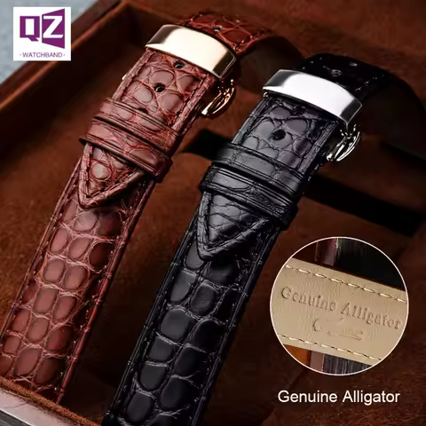 Genuine alligator leather Watch Strap 18mm 19mm 20mm 21mm 22mm 24mm watchband mens watch band crocod
