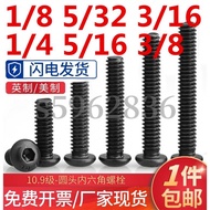 Taiwan Shipment Level 10.9 UNC Inch Round Head Hexagon Socket Screw Bolt 1/8 5/32 3/16 1/4 5/16 3/8 