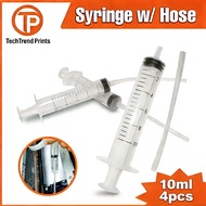 Syringe With Hose Used For Inkjet Printer Solution And Ink 10ml 4 Pcs