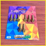 ┴ ♠ ➻ HENG AIRBOX SET with holder BOLTS (8pcs) Mio i 125 / mio soul i gt 125 / M3 - TITANIUM / CNC