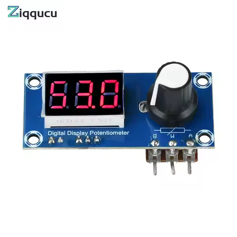 Single Channel Digital Potentiometer Module - 5K/10K/20K Adjustable Resistor with 3-Digit LED Displa