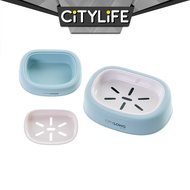 Citylife Soap Box Drain Soap Holder Soap Dish Box Sponge Storage Holder Bathroom Storage Tray H-7011